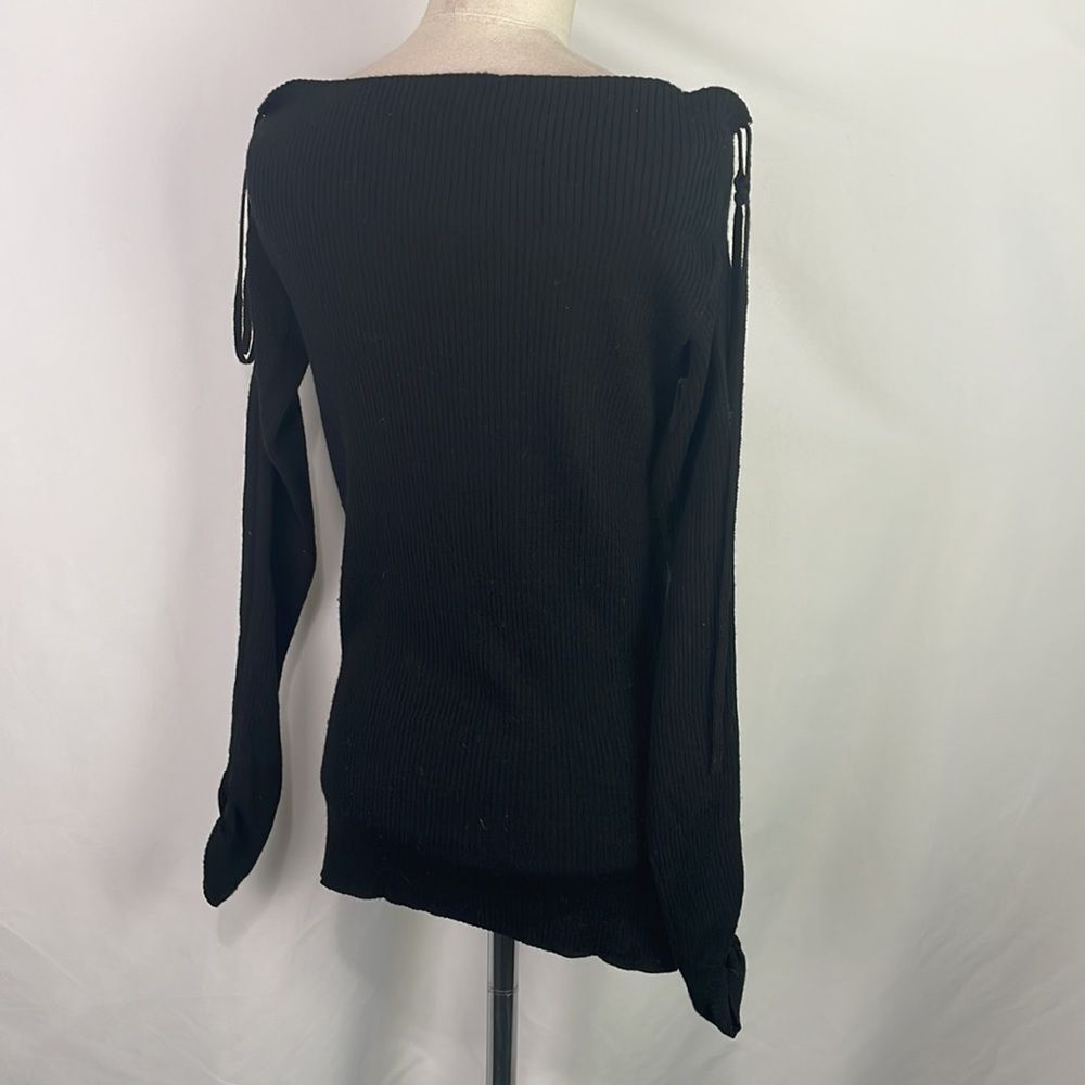 Veronica Beard Black Ribbed Off Shoulder Sweater - Picture 4 of 6